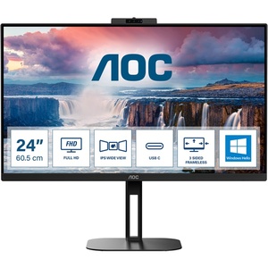 24V5CW/BK - AOC 24V5CW/BK - 23.8" FHD 16:9 1ms IPS webcam - 2x HDMI, DP et USB (DP alt mode et PD 65W)