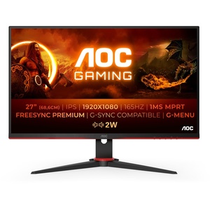 27G2SPAE/BK - AOC 27G2SPAE/BK - 27" FHD 16:9 4ms 165Hz IPS G-Sync Compatible - VGA, 2x HDMI et DP