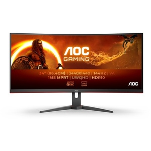 CU34G2XE/BK - AOC CU34G2XE/BK - 34" WQHD incurvé 1500R 21:9 1ms 144Hz VA Adaptive Sync - HDMI et DP