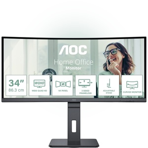 CU34P3CV - AOC CU34P3CV - 34" WQHD incurvé 1500R 21:9 4ms 100Hz VA Adaptive Sync - HDMI, DP et USB-C (DP alt mode et PD 65W)