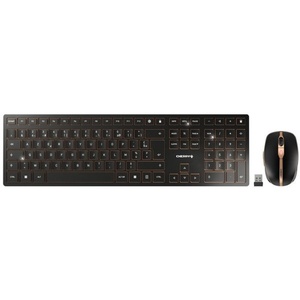 JD-9100BE-2 - Cherry DW 9100 Slim noir/bronze AZBE - clavier et souris sans fil et bluetooth rechargeable