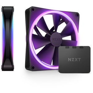 RF-D14DF-B1 - NZXT F140 RGB Duo Matte Black - Pack de 2 ventilateurs 140mm noir mat avec contrôleur RGB