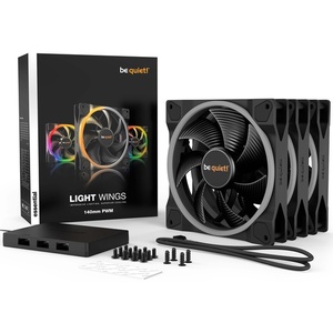 BL078 - be quiet! Light Wings 140mm PWM - Pack de 3 ventilateurs 120mm noir avec contrôleur