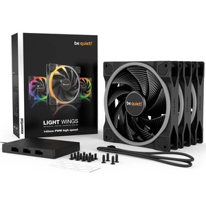 BL079 - be quiet! Light Wings 140mm PWM high-speed - Pack de 3 ventilateurs 140mm noir avec contrôleur