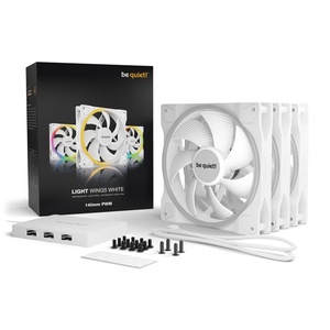 BL102 - be quiet! Light Wings White 140mm PWM - Pack de 3 ventilateurs 140mm blanc avec contrôleur